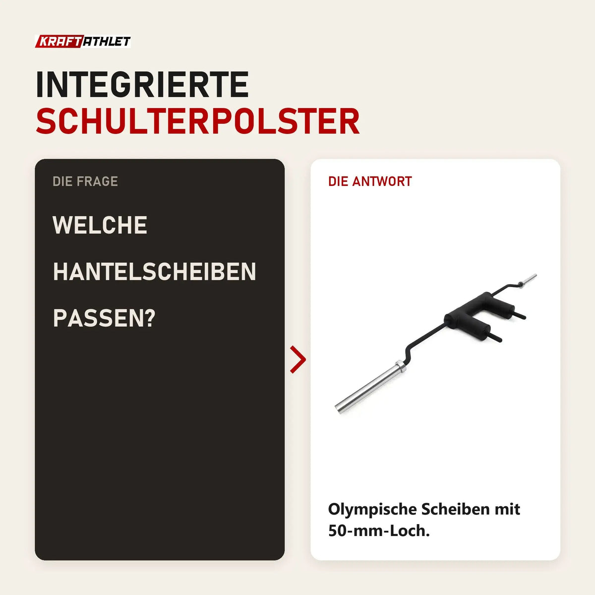 Frage und Antwort zu tiguar Safety Squat Bar Kniebeugenstange: Welche Hantelscheiben passen?