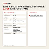 Technische Daten und Lieferumfang von tiguar Safety Squat Bar Kniebeugenstange als Tabelle