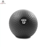 tiguar Slam Ball 15 kg für Bodenwürfe in der Variante 12 kg, schwarzer Ball mit Noppenstruktur in Frontansicht