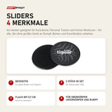 tiguar Sliders mit 4 Merkmalen: Beidseitig, 2 Stück im Set, Flach mit 0,7 cm, Für Oberkörper Unterkörper und Rumpf
