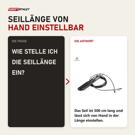 Frage und Antwort zu tiguar Speed Rope PRO: Wie stelle ich die Seillänge ein?