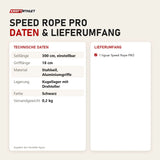 Technische Daten und Lieferumfang von tiguar Speed Rope PRO als Tabelle