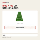 Maßbild tiguar Sprint Track 10 × 1 m grün: Stellfläche 1000 × 100 cm