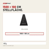 Maßbild tiguar Sprint Track 4RACE 15 × 1 m schwarz: Stellfläche 1500 × 100 cm
