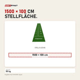 Maßbild tiguar Sprint Track 4RACE 15 × 1 m Grün Kunstrasenbahn: Stellfläche 1500 × 100 cm