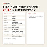 Technische Daten und Lieferumfang von tiguar Step-Plattform Graphit als Tabelle