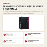 tiguar Trainings Soft Box 3 in 1 Plyobox mit 4 Merkmalen: Drei Höhen, Schaumstoff mit hoher Dichte, PVC-Bezug, Nähte mit Titanfäden verstärkt