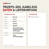 Technische Daten und Lieferumfang von tiguar Trizeps-Seil Kabelzug als Tabelle