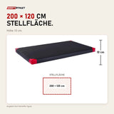 Maßbild tiguar Turnmatte 200 × 120 × 10 cm für Aerial und Gymnastik: Stellfläche 200 × 120 cm, Höhe 10 cm