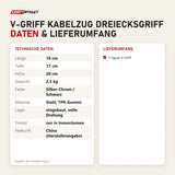 Technische Daten und Lieferumfang von tiguar V-Griff Kabelzug Dreiecksgriff als Tabelle