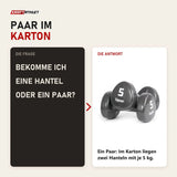 Frage und Antwort zu tiguar Vinyl Hanteln 5 kg (Paar): Bekomme ich eine Hantel oder ein Paar?