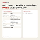 Technische Daten und Lieferumfang von tiguar Wall Ball 2 kg für Wandwürfe als Tabelle