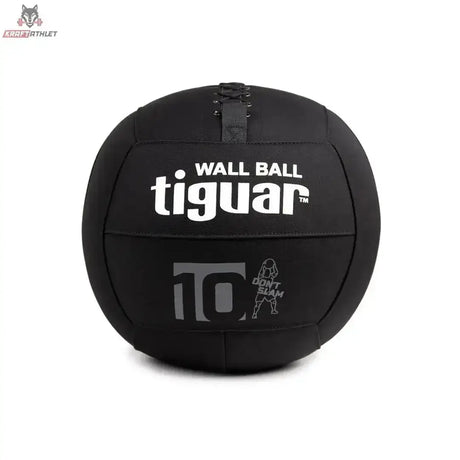 tiguar Wall Ball für Wandwürfe, Variante 10 kg, schwarzer Ball mit grauer 10 in Frontansicht