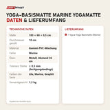 Technische Daten und Lieferumfang von tiguar Yoga-Basismatte Marine Yogamatte als Tabelle