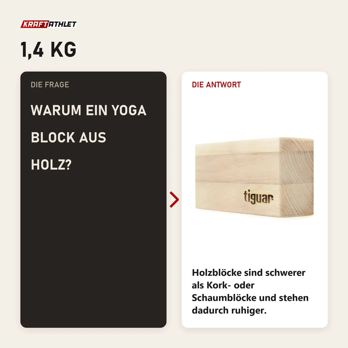 Frage und Antwort zu tiguar Yoga Block Holz: Warum ein Yoga Block aus Holz?