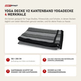 tiguar Yoga Decke V2 Kantenband Yogadecke mit 4 Merkmalen: 150 × 200 cm, Aus 100 % recycelten Materialien (Herstellerangabe), Kantenband schützt die Ränder vor dem Ausfransen, Dicker als die Vorgängerversion