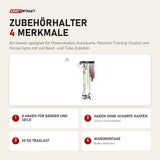 tiguar Zubehörhalter mit 4 Merkmalen: 8 Haken für Bänder und Seile, Haken ohne scharfe Kanten, 25 kg Traglast, Wandmontage