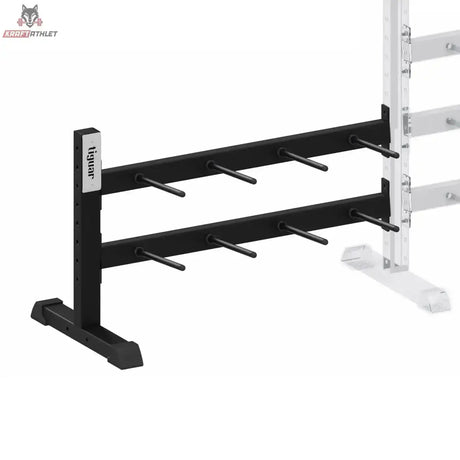 tiguar Zusatzmodul für Powergym-Rack, schwarzes Modul mit Stangen neben dem weißen Rack