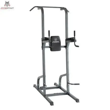 Titanium Strength 115PM Klimmzugstation Deluxe Frontansicht mit Klimmzugstange, Dip-Griffen und Rückenpolster