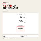 Maßbild Titanium Strength 115PM Klimmzugstation Deluxe: Stellfläche 150 × 104 cm, Höhe 213 cm