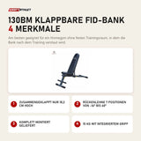 Titanium Strength 130BM Klappbare FID-Bank mit 4 Merkmalen: Zusammengeklappt nur 18,2 cm hoch, Rückenlehne 7 Positionen von -16° bis 60°, Komplett montiert geliefert, 15 kg mit integriertem Griff