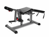 Titanium Strength 150CF Evolution Beinstrecker- und Beinbeuger-Bank: Polster flach für die Bauchlage, Schrägansicht