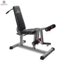 Titanium Strength 150CF Evolution Beinstrecker- und Beinbeuger-Bank: graues Gestell mit Sitz, Rückenlehne und Beinrollen, Schrägansicht