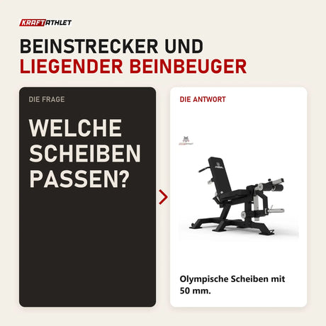 Frage und Antwort zu Titanium Strength 150X Dual Leg Extension & Prone Leg Curl Bank: Welche Scheiben passen?
