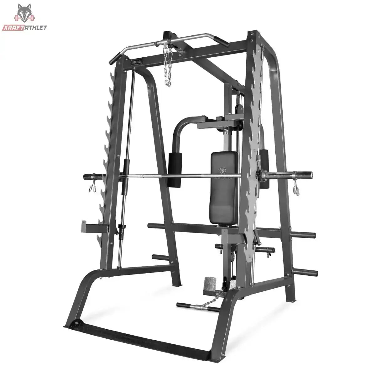 Titanium Strength 160ST Total Smith Machine in Frontansicht mit Kabelzug und Führungsstange, ohne Bank
