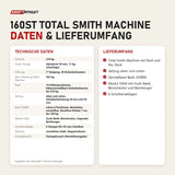 Technische Daten und Lieferumfang von Titanium Strength 160ST Total Smith Machine als Tabelle