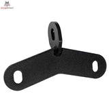 Titanium Strength 2A1C Kabeladapter in der Frontansicht, schwarze Stahlplatte mit Öse und zwei Langlöchern