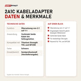 Technische Daten und Merkmale von Titanium Strength 2A1C Kabeladapter als Tabelle