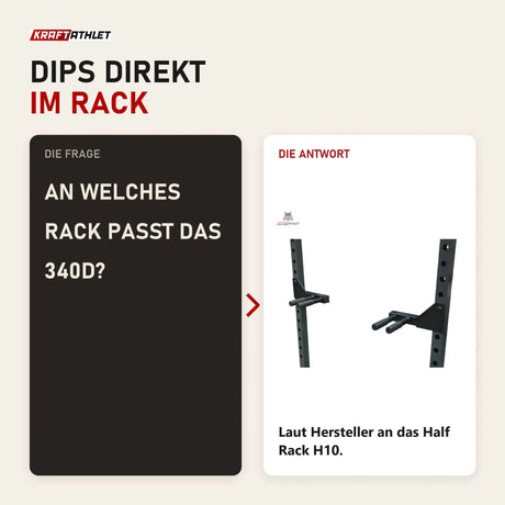 Frage und Antwort zu Titanium Strength 340D Dip Handle X Line: An welches Rack passt das 340D?