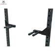 Titanium Strength 340D Dip Handle X Line in Schwarz, Paar an zwei Rack-Pfosten montiert, Frontansicht