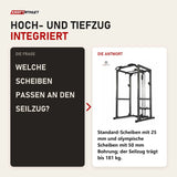 Frage und Antwort zu Titanium Strength 340PL Full Heavy Duty Power Cage: Welche Scheiben passen an den Seilzug?