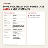 Technische Daten und Lieferumfang von Titanium Strength 340PL Full Heavy Duty Power Cage als Tabelle