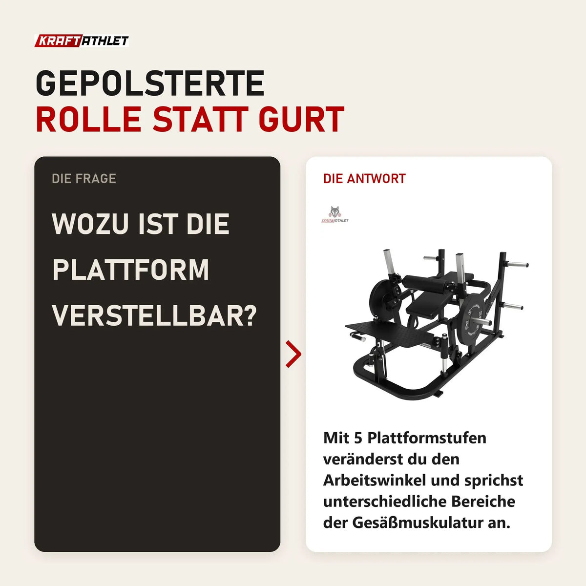 Frage und Antwort zu Titanium Strength Advanced Hip Thrust Elite Series: Wozu ist die Plattform verstellbar?