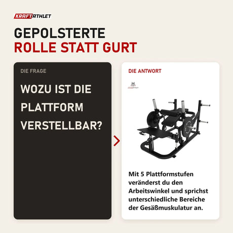 Frage und Antwort zu Titanium Strength Advanced Hip Thrust Elite Series: Wozu ist die Plattform verstellbar?