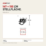 Maßbild Titanium Strength Advanced Hip Thrust Elite Series: Stellfläche 147 × 150 cm, Höhe 86 cm