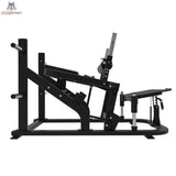 Titanium Strength Advanced Hip Thrust Elite Series in Seitenansicht von rechts mit Fußplattform und Hörnern