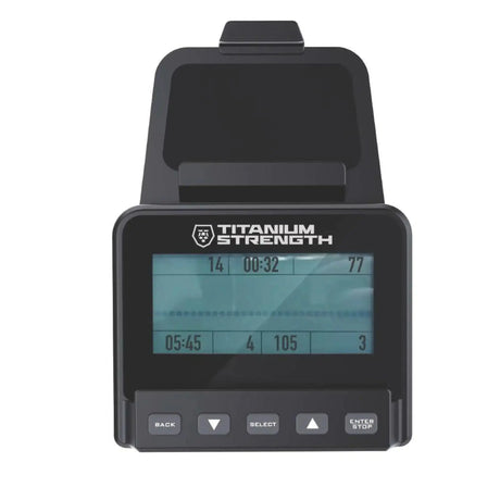 Titanium Strength Air Rowing Machine Rudergerät als Detail des Trainingsmonitors mit Display und Bedientasten