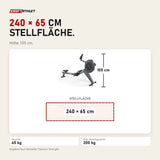Maßbild Titanium Strength Air Rowing Machine Rudergerät: Stellfläche 240 × 65 cm, Höhe 105 cm