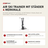 Titanium Strength Air Ski Trainer mit Ständer mit 4 Merkmalen: Luftwiderstand in 10 Stufen, Zwei Aufstellarten, Plattform mit Transportrollen, Monitor mit 8 Werten