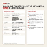 Technische Daten und Lieferumfang von Titanium Strength All-in-One Trainer Full Set Up mit Hanteln als Tabelle