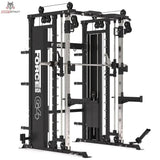 Titanium Strength All-in-One Trainer Full Set Up (Stapelgewichte), Schrägansicht der Station auf weißem Grund