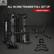 Titanium Strength All-in-One Trainer Full Set Up (Stapelgewichte), Gesamtset mit Bank, Scheiben und Griffen