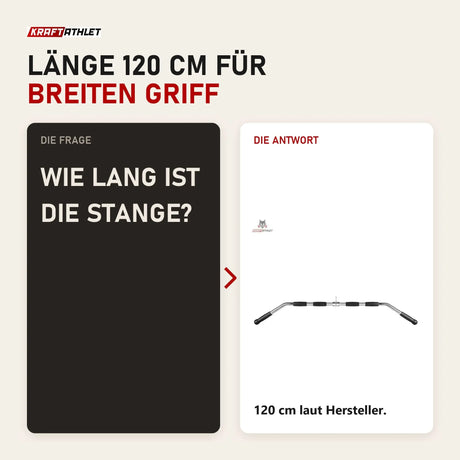 Frage und Antwort zu Titanium Strength B01 Revolving Lat Bar: Wie lang ist die Stange?