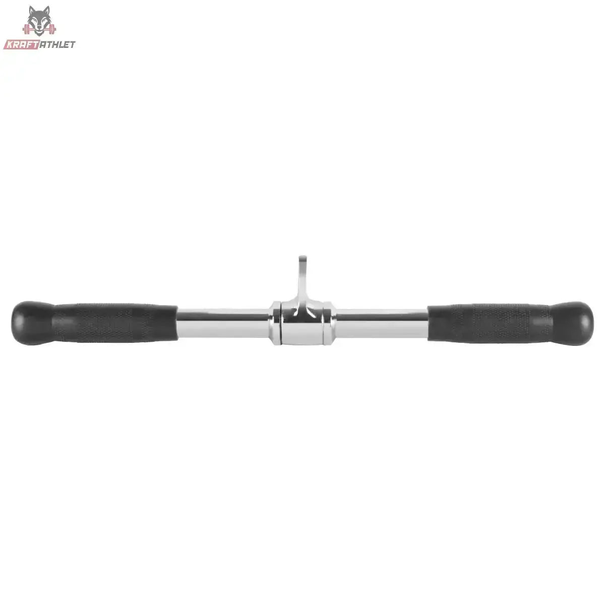 Titanium Strength B02 Gerade Stange 50 cm mit Drehgelenk und schwarzen Griffen, Frontansicht auf weißem Grund