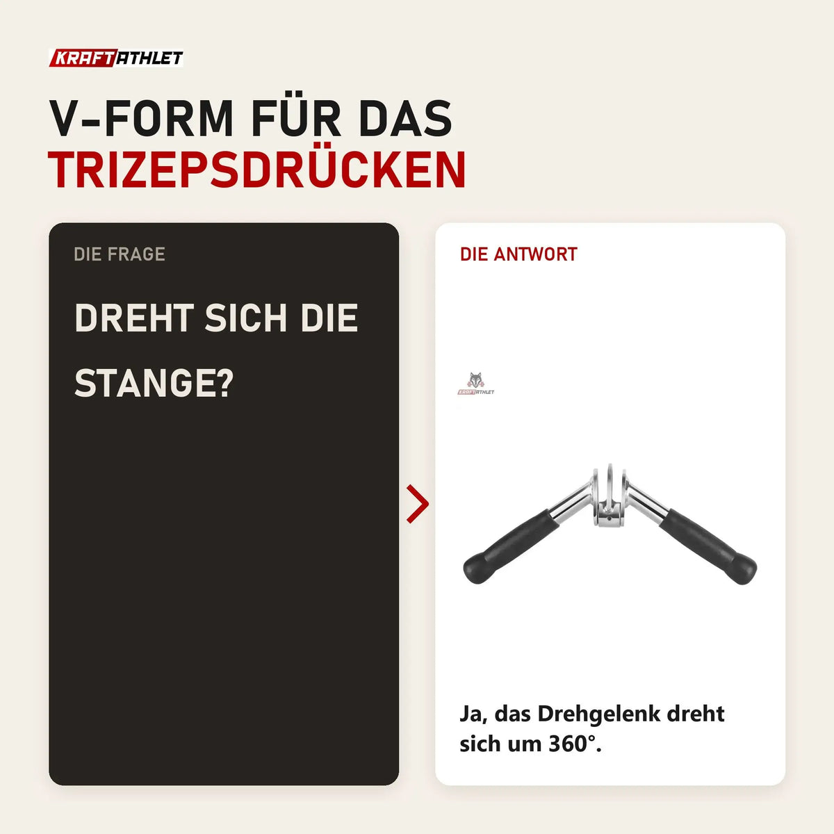 Frage und Antwort zu Titanium Strength B03 Balance Press Down Bar: Dreht sich die Stange?