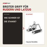 Frage und Antwort zu Titanium Strength B04 Revolving Seated Row / Chinning Bar: Wie schwer ist die Stange?